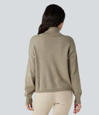 Pull col montant manches longues