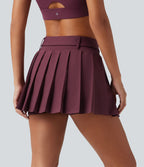 Jupe-short de danse micro-mini Breezeful™ taille mi-haute plissée avec ceinture, ourlet asymétrique, poche et séchage rapide