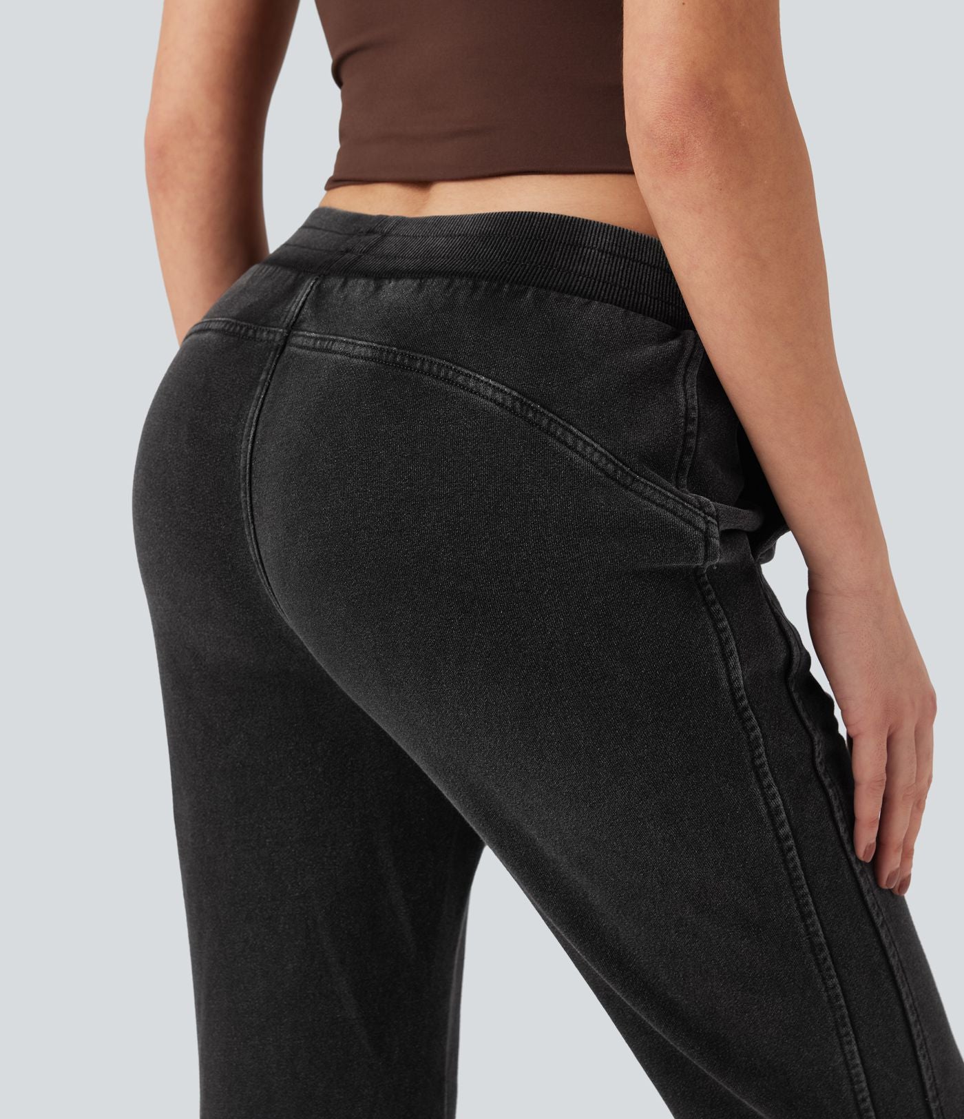 Jean évasé jogging molleton français Halara Flex™ taille mi-haute avec poches
