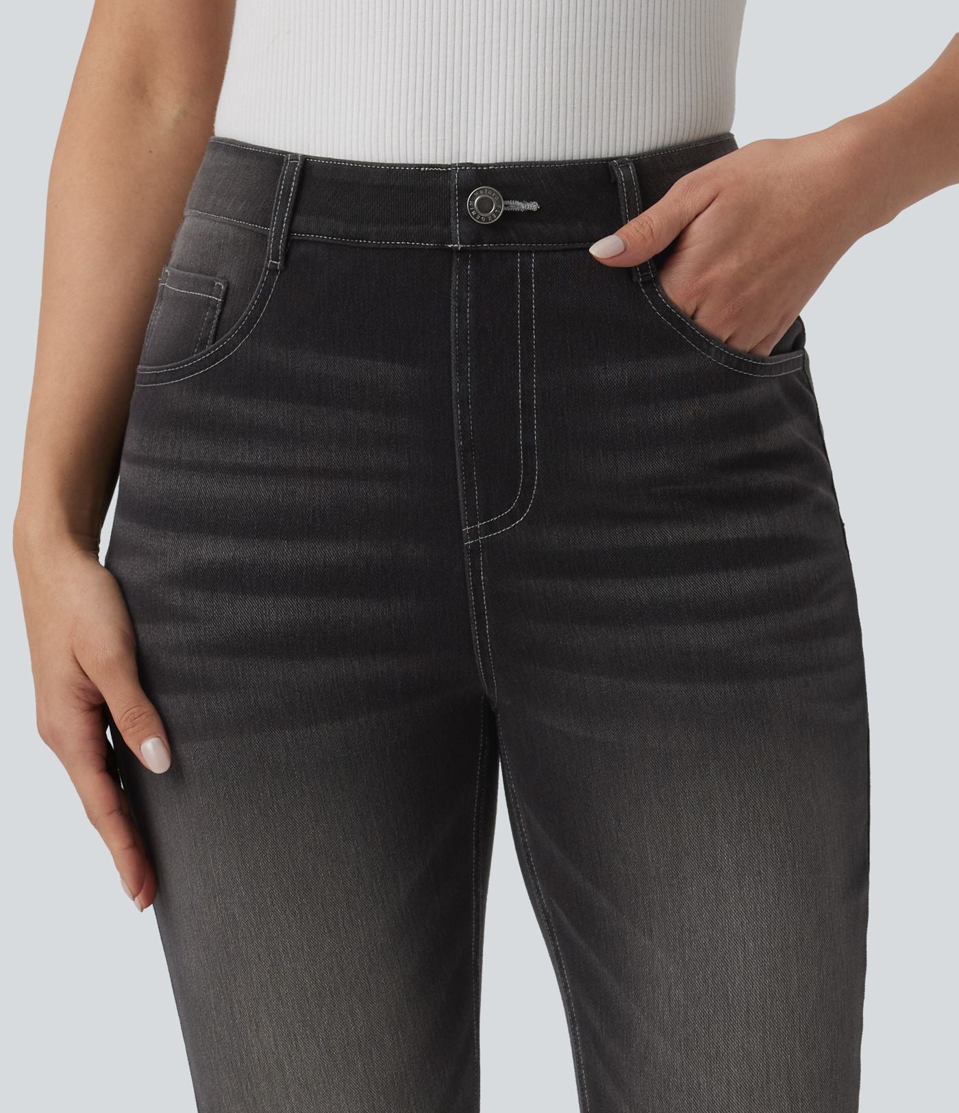Halara Flex™ Jean slim décontracté taille haute avec poches