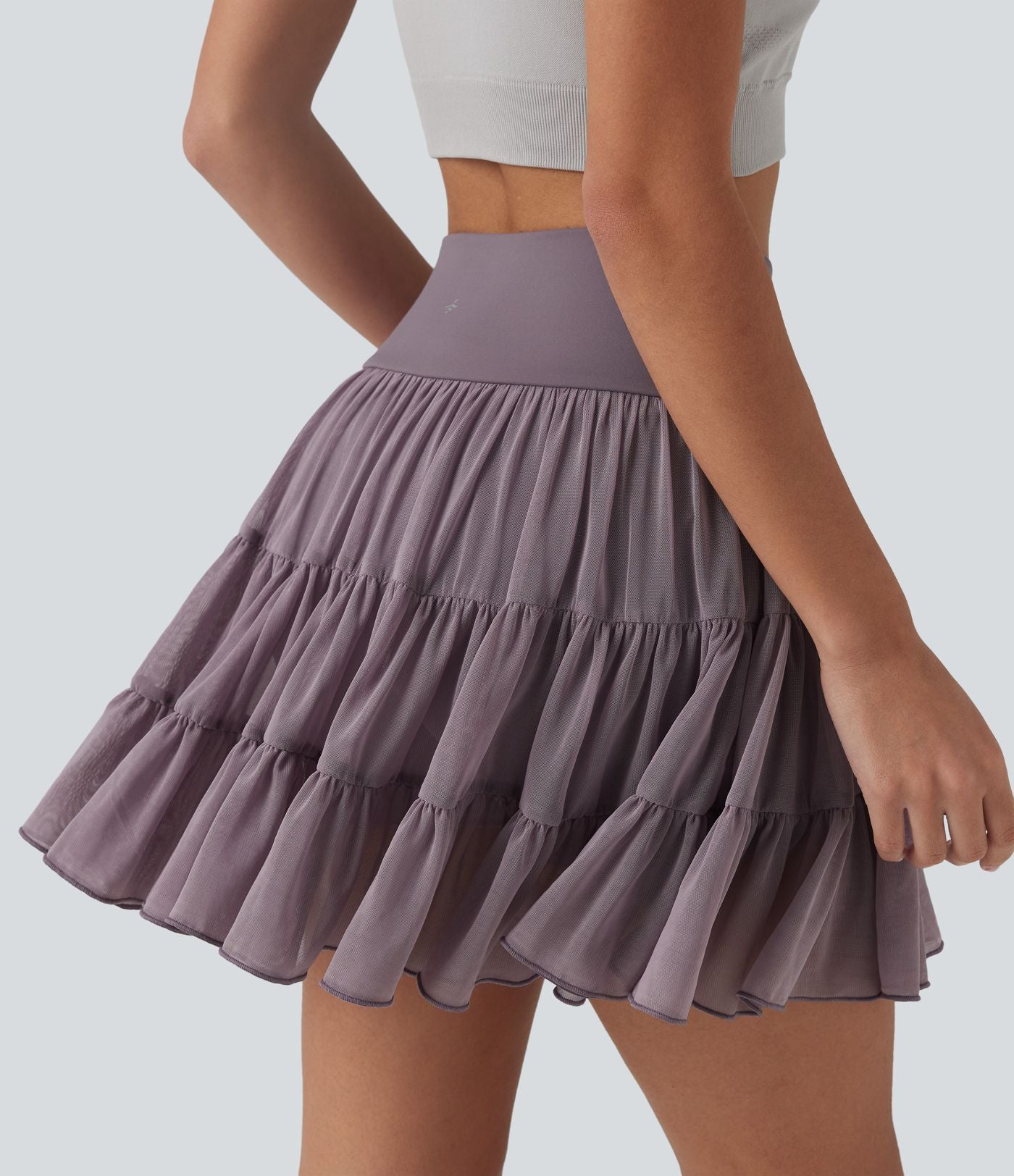 Jupe-short de tennis mini taille haute croisée fluide avec poches