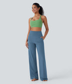 Pantalon de yoga droit gainant taille haute avec poches Halara UltraSculpt™