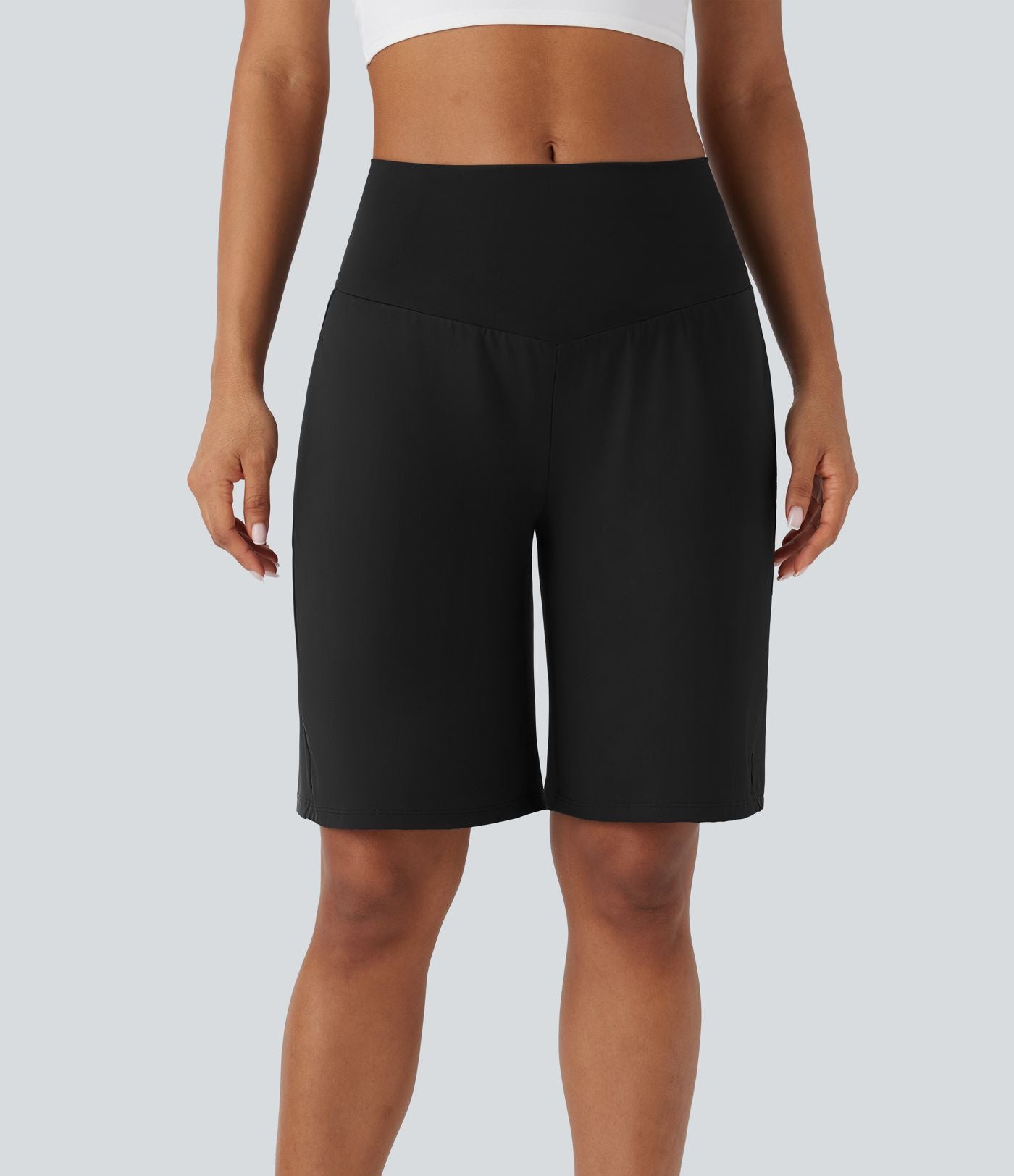 Bermuda SoftlyZero™ Airy de yoga taille haute avec poches multiples et effet frais InstantCool