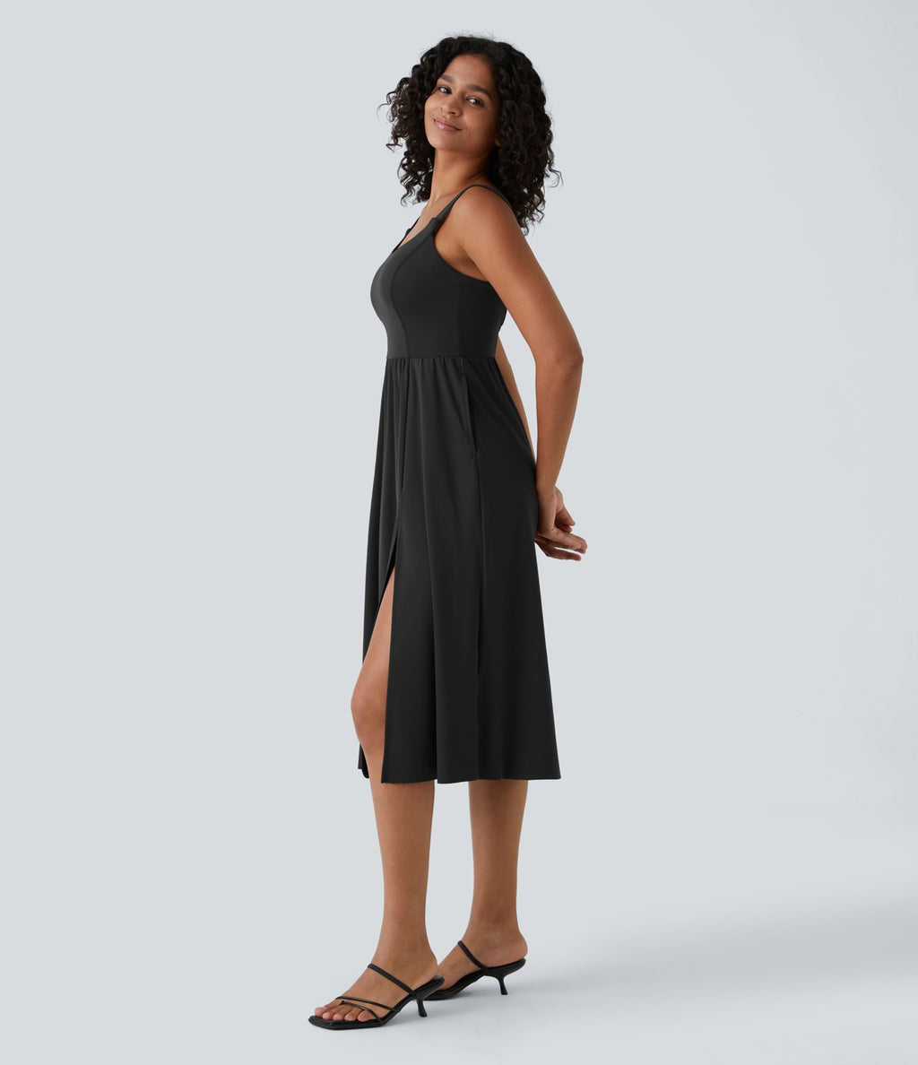 Robe décontractée mi-longue rembourrée A-D