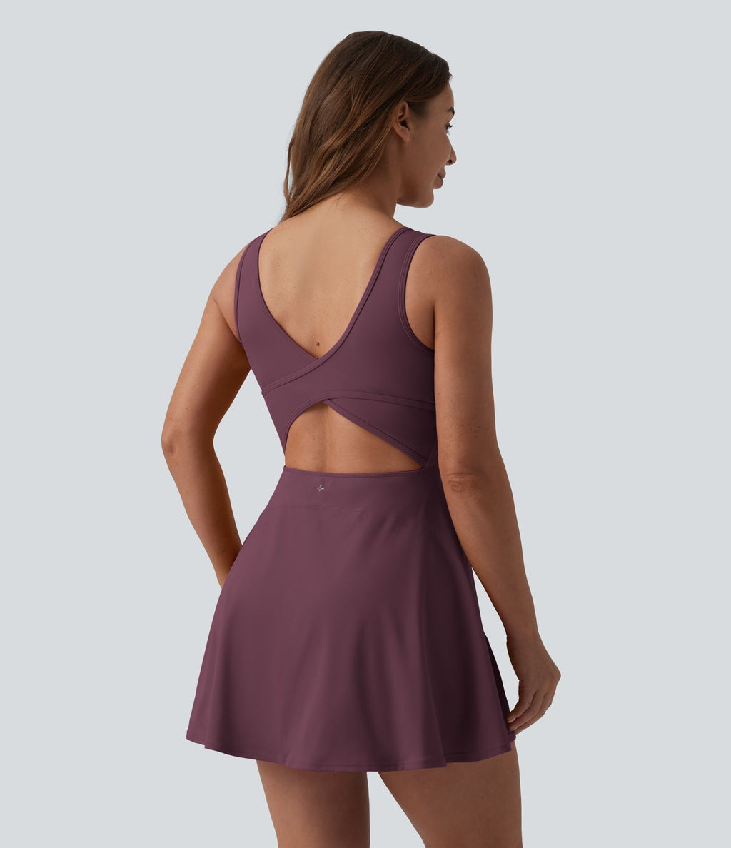 Robe de sport mini 2-en-1 SoftlyZero™ Airy col U poches effet frais InstantCool danse bonnets E-G, accès facile Easy Peasy