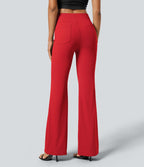 Pantalon tailleur légèrement évasé taille haute avec poches arrière Halara Flex™