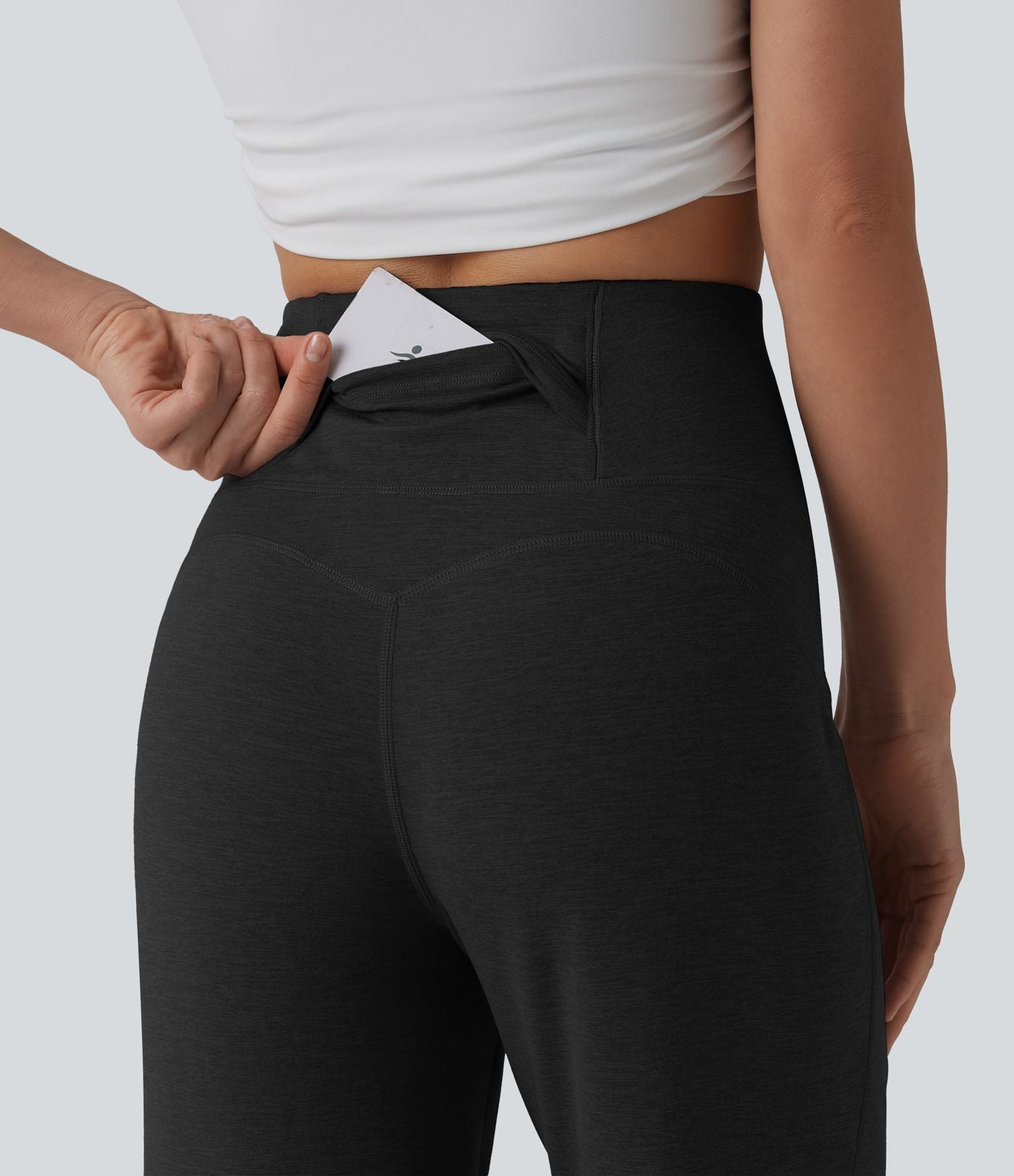 Pantalon droit taille haute ventre plat avec poche