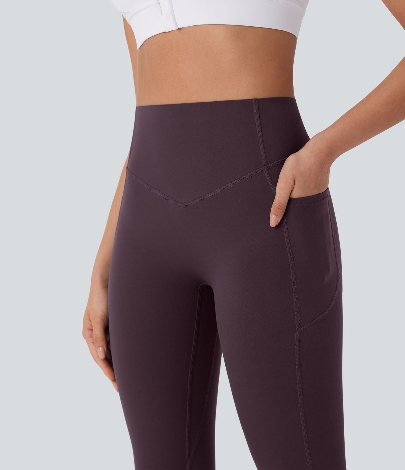 Legging de yoga gainant galbant taille haute avec fronces et poches Halara UltraSculpt™