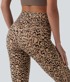 Legging 3/4 de yoga taille haute gainant imprimé léopard Halara UltraSculpt™ avec poches