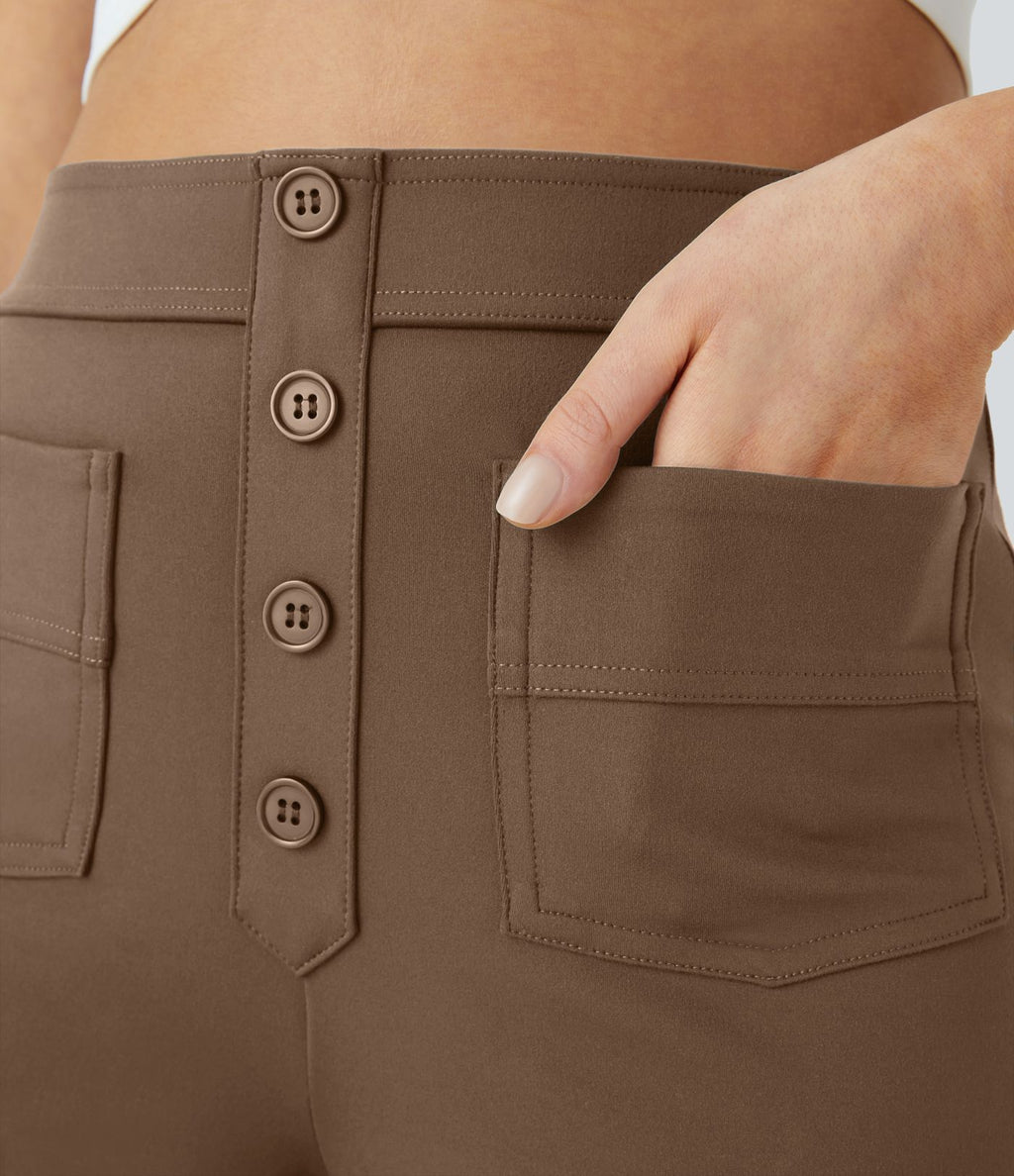 Pantalon taille haute coupe droite DayStretch avec poches