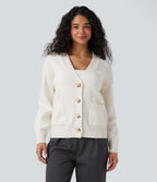 Cardigan tailleur col V manches longues avec poches