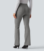 Pantalon tailleur bootcut taille haute ventre plat avec poches