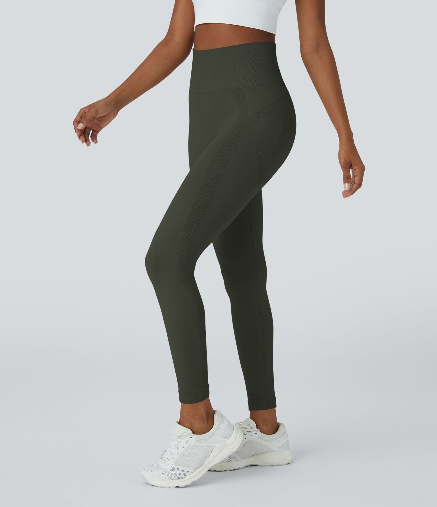 Legging yoga 7/8 taille haute froncé sans couture OneForm Seamless Flow