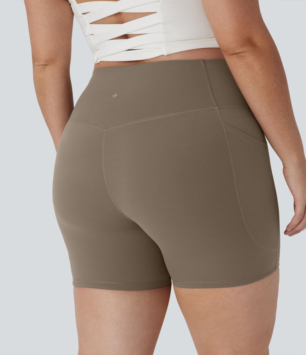 Short cycliste 12,5 cm d'entraînement gainant taille haute grande taille avec poches Halara UltraSculpt™