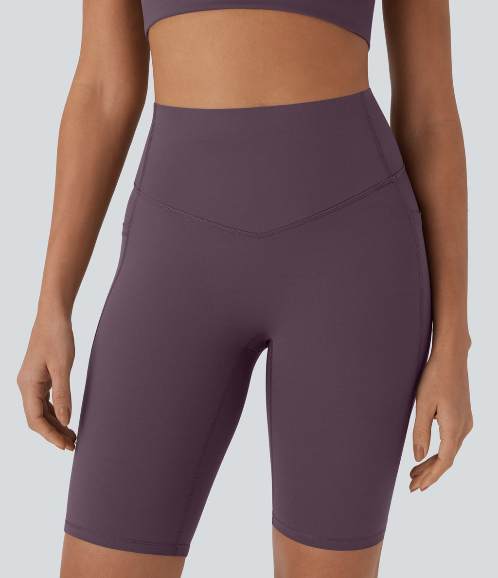Short cycliste 22,8 cm d'entraînement gainant taille haute avec poches Halara UltraSculpt™