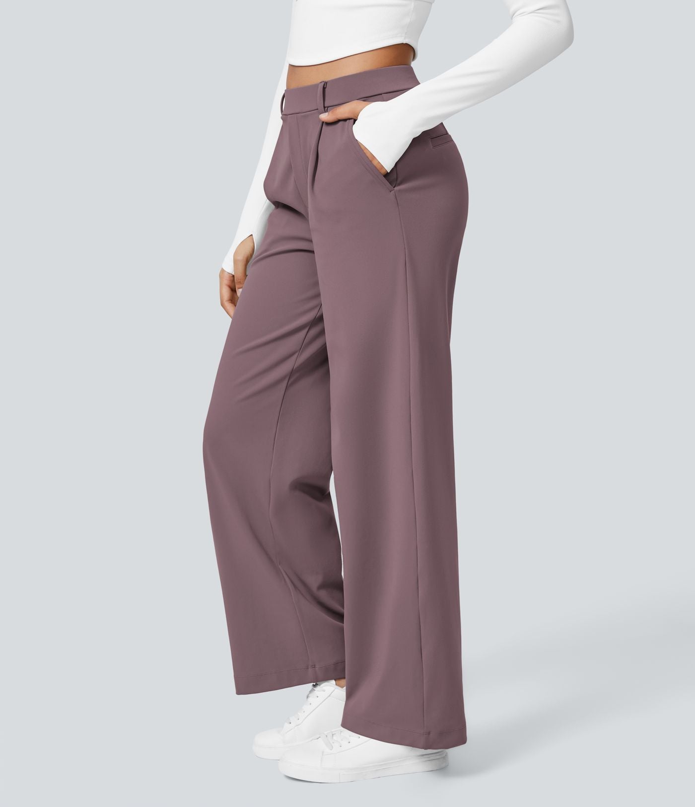 Pantalon tailleur Halara Flex™ DayStretch coupe droite taille haute avec poches