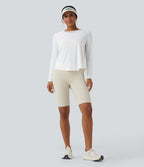 Haut de sport running séchage rapide toucher frais mesh contrastant ourlet arrondi