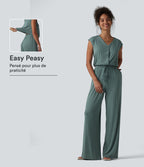 Combinaison casual sans manches col V cordon de serrage avec poches - Easy Peasy