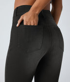 Halara Flex™ Jean skinny Casual Taille Haute Fermeture Éclair Boutonnés Plusieurs Poches Tricot Extensible