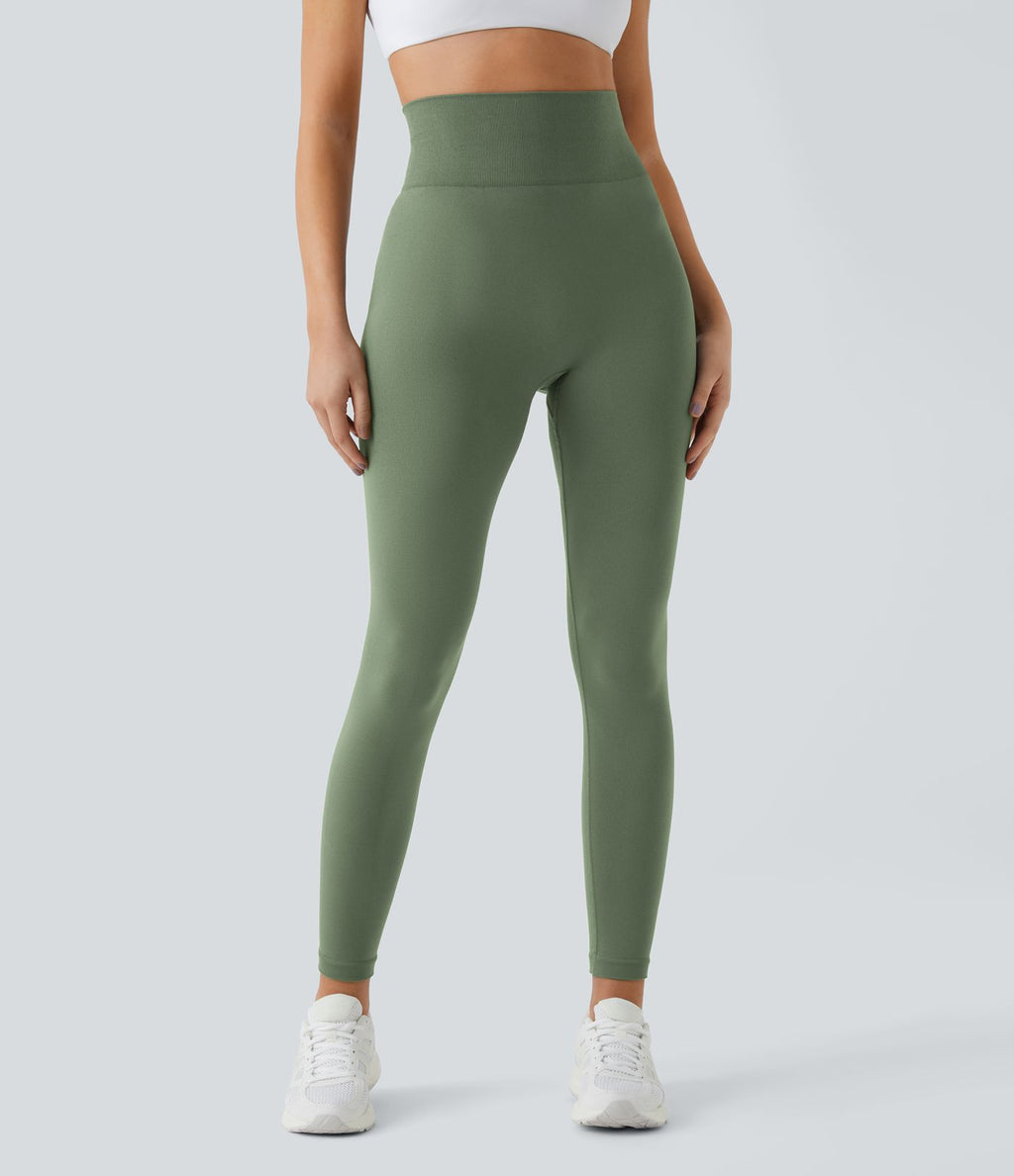 Legging taille haute froncé uni sans couture OneForm Seamless Flow