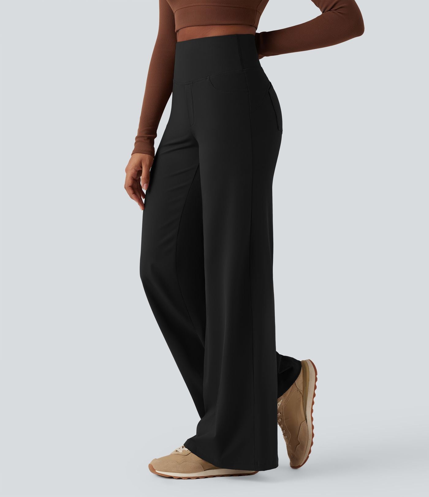 Pantalon yoga large gainant taille haute DayStretch avec poches