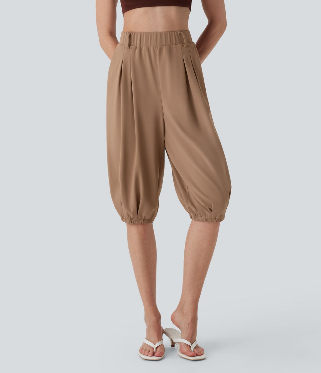 Pantalon pedal pusher fuselé taille haute DayStretch avec poches