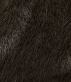 Manteau cape fausse fourrure col revers manches longues avec poches