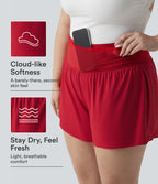 Short de yoga grande taille SoftlyZero™ Airy, gainant et respirant, 2-en-1, à effet frais InstantCool, avec poches