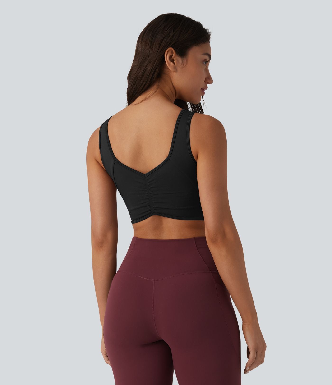 OneForm Brassière de sport de yoga sans coutures maintien léger avec découpes et soutien-gorge intégré réversible