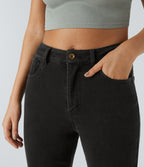 Halara Flex™ Jean Évasé Casual Taille Mi-haute Tricot Extensible Boutonnés Poches