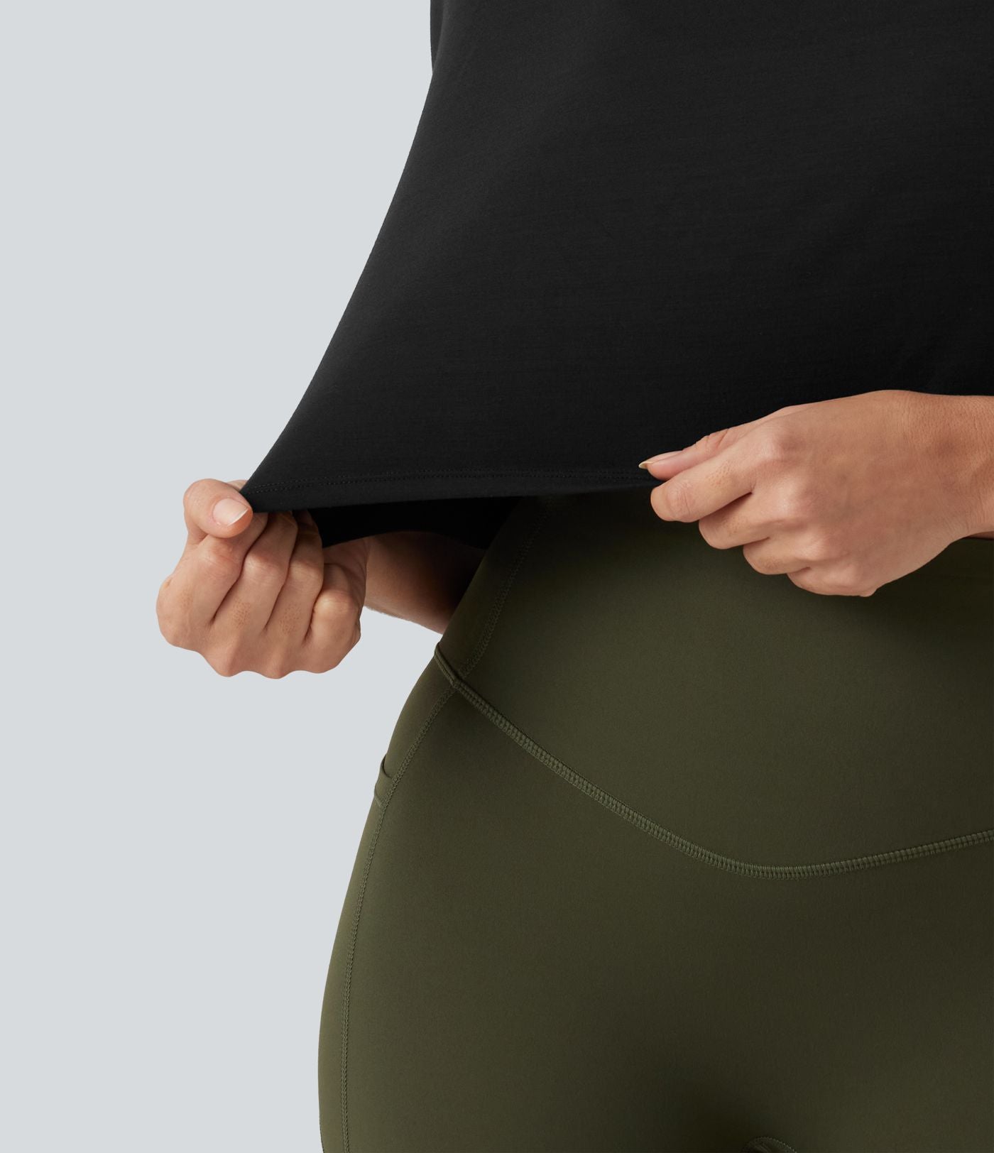 Haut de yoga court à une épaule, manches courtes, brassière intégrée, séchage rapide