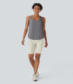 Débardeur yoga dos nu col U avec bretelles croisées, ourlet arrondi et effet frais InstantCool, protection solaire UPF50+
