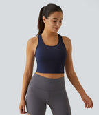 Softlyzero™ Plush Plus Débardeur Yoga Crop à Col U Plongeant Dos Nu Dos Nageur Découpé - UPF50+