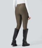 Legging 7/8 brillant taille haute avec poches