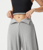 Jogging décontracté côtelé ventre plat, taille haute, très extensible, à poches