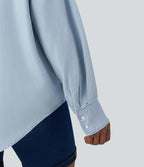 Chemise casual denim en lyocell manches longues avec poches