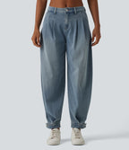 Halara Flex™ Jogging barrel en denim taille mi-haute avec poches
