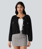 Cardigan col rond manches longues avec poches