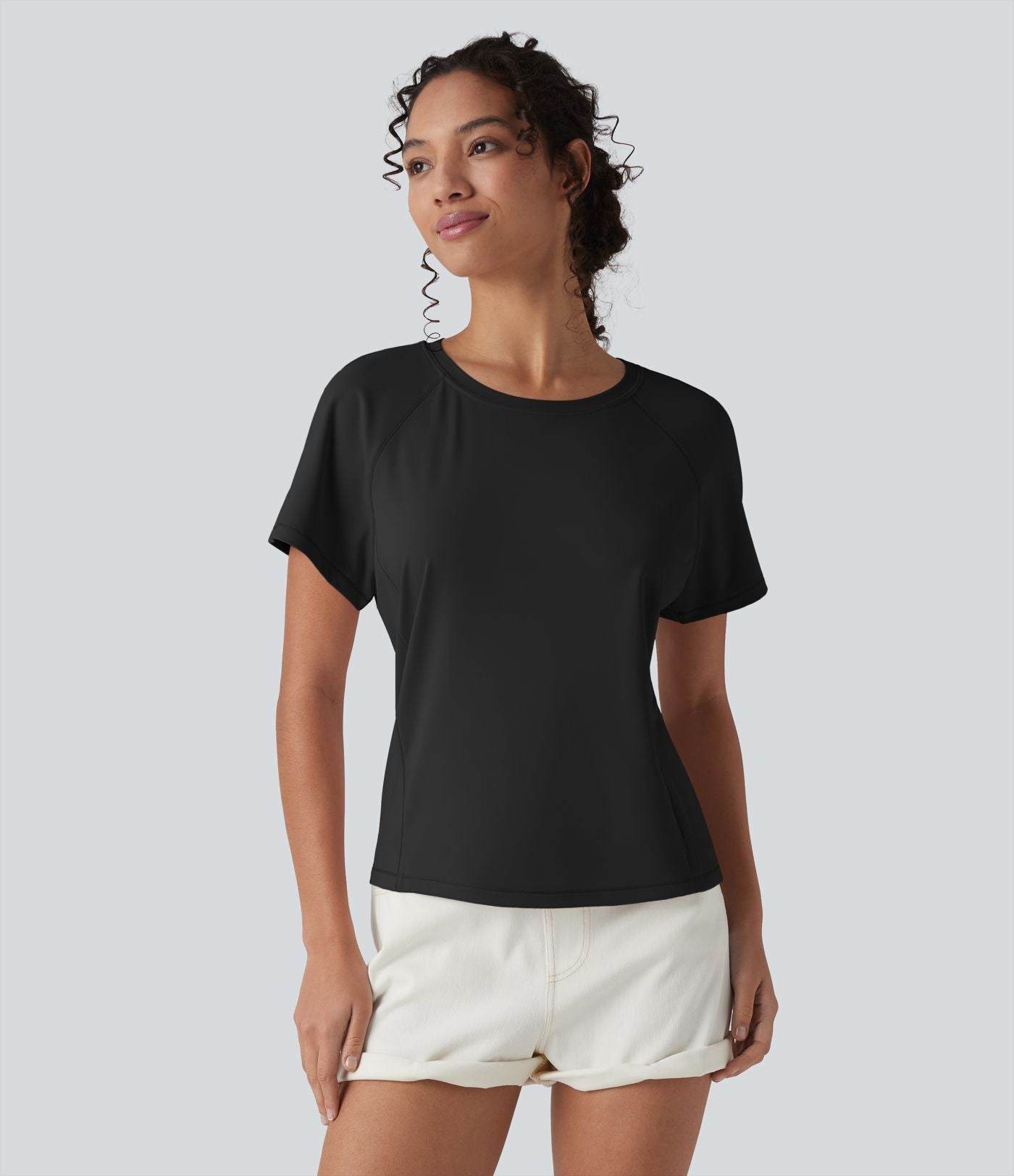 T-shirt casual col rond manches courtes avec poche