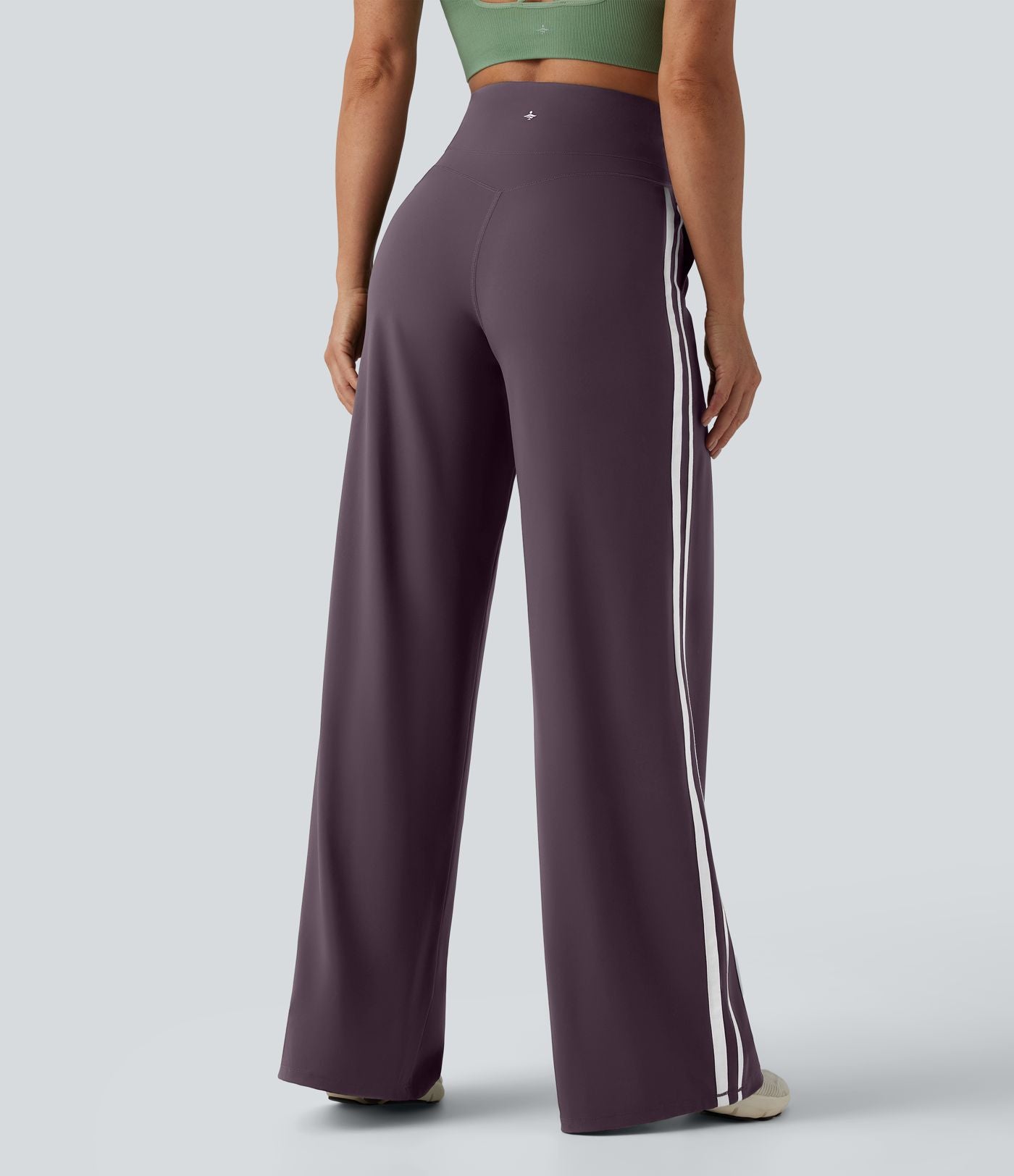 Pantalon ample yoga Halara UltraSculpt™ taille haute gainant à rayures color block avec poches