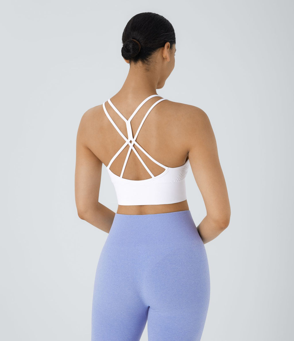 Brassière de sport maintien léger bretelles froncées doubles bonnets A-D OneForm Seamless Flow