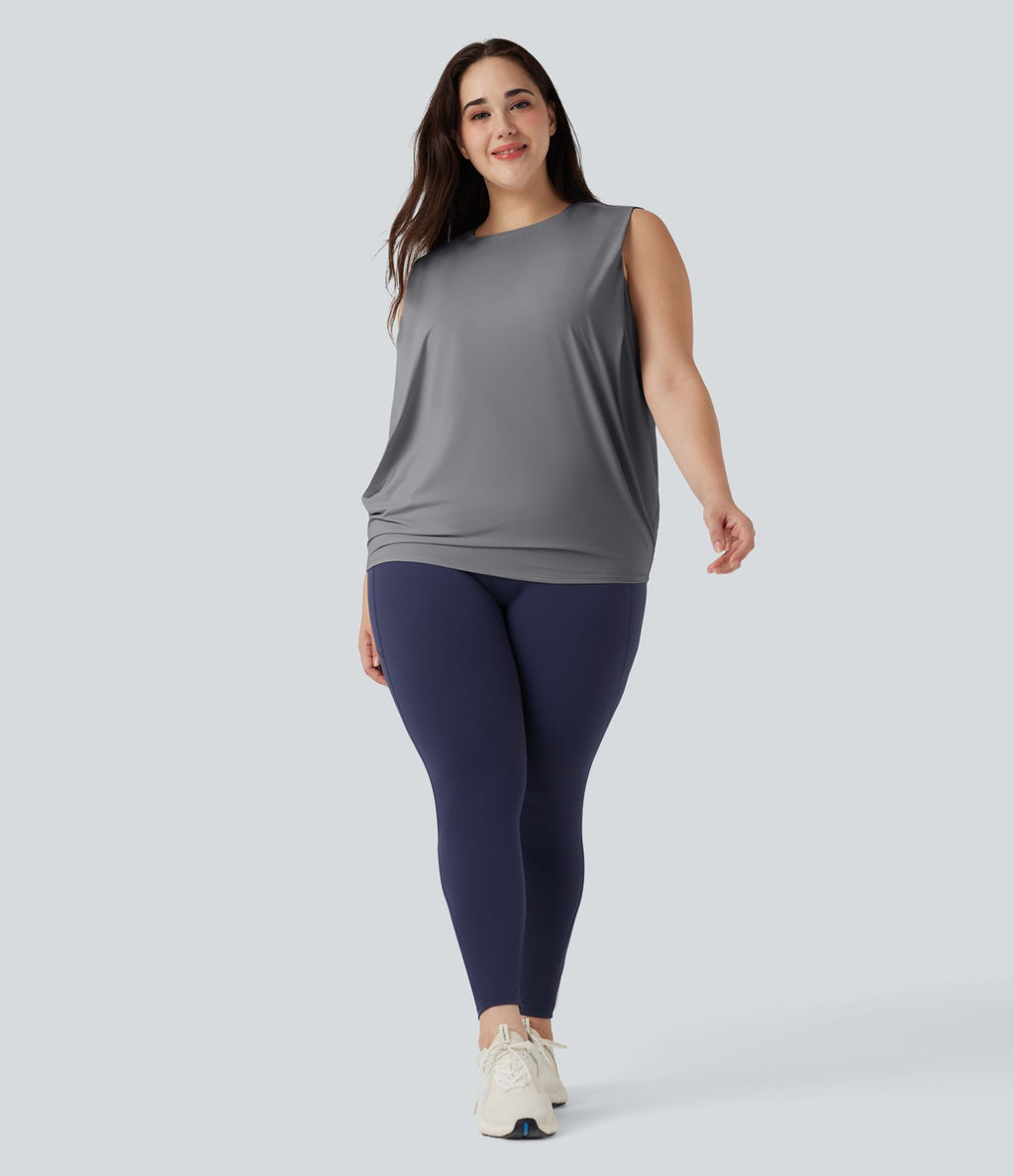 Débardeur yoga grande taille col rond Cool Touch - UPF50+