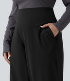 Pantalon de yoga grande taille jambes droites taille haute gainant Halara UltraSculpt™ avec poches