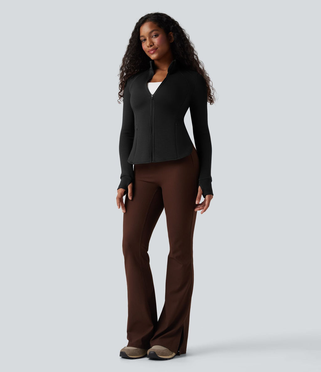 Veste de sport SpacerTek™ col montant, manches raglan longues avec trous pour les pouces