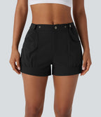 Short décontracté taille moyenne à ceinture ajustable et poches latérales