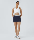 Jupe de tennis SoftlyZero™ Airy micro mini 2-en-1 à taille haute et color block ajustée au corps à effet frais InstantCool