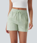 Short tailleur taille moyenne avec cordon de serrage et poches zippées latérales