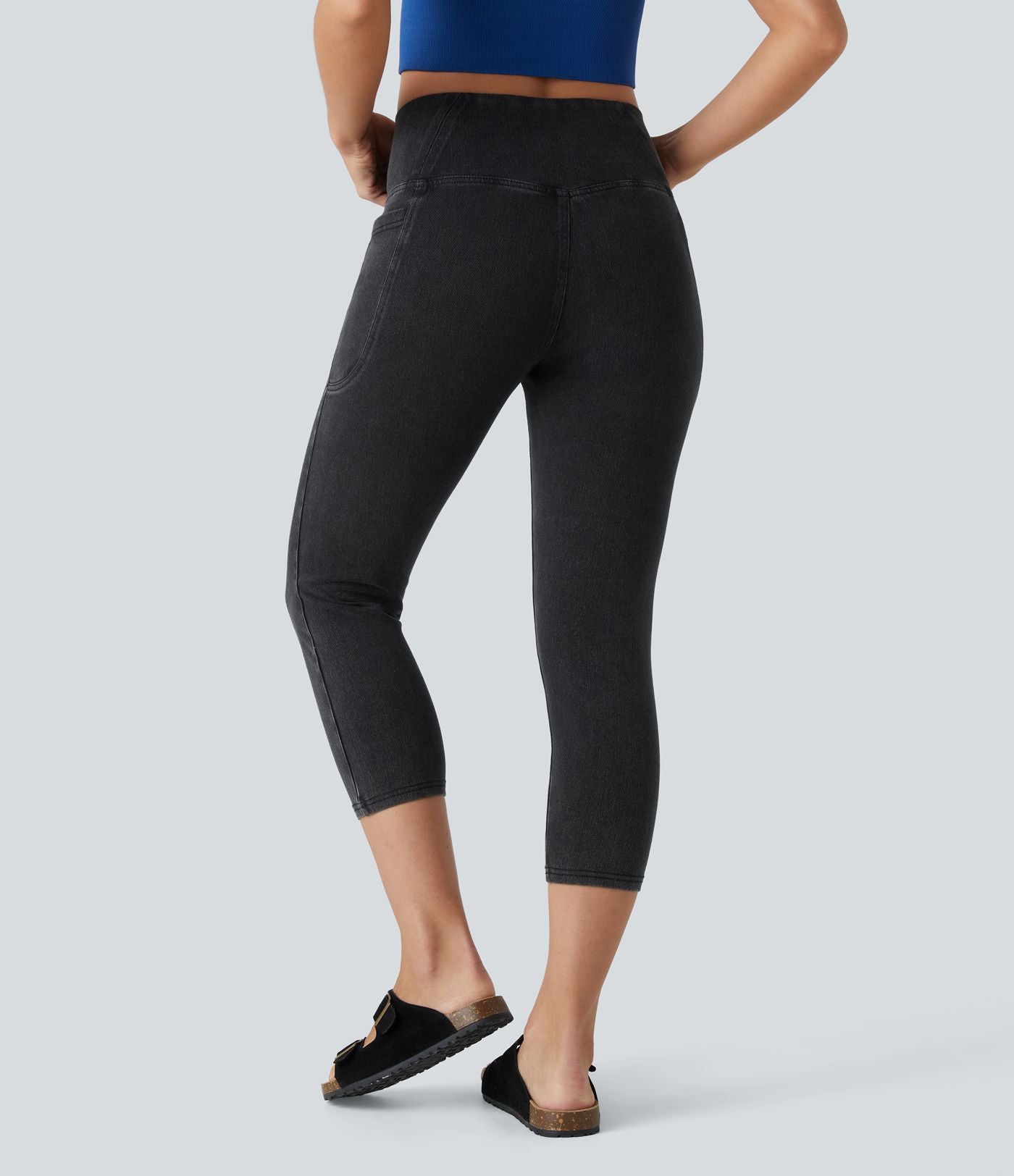 Halara Flex™ Jegging Travail Capri Tricoté Extensible Lavé Poche Latérale Croisée