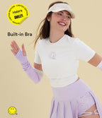 T-shirt casual cropped ajusté froncé Halara X Smiley® Halara UltraSculpt™ col rond à manches courtes