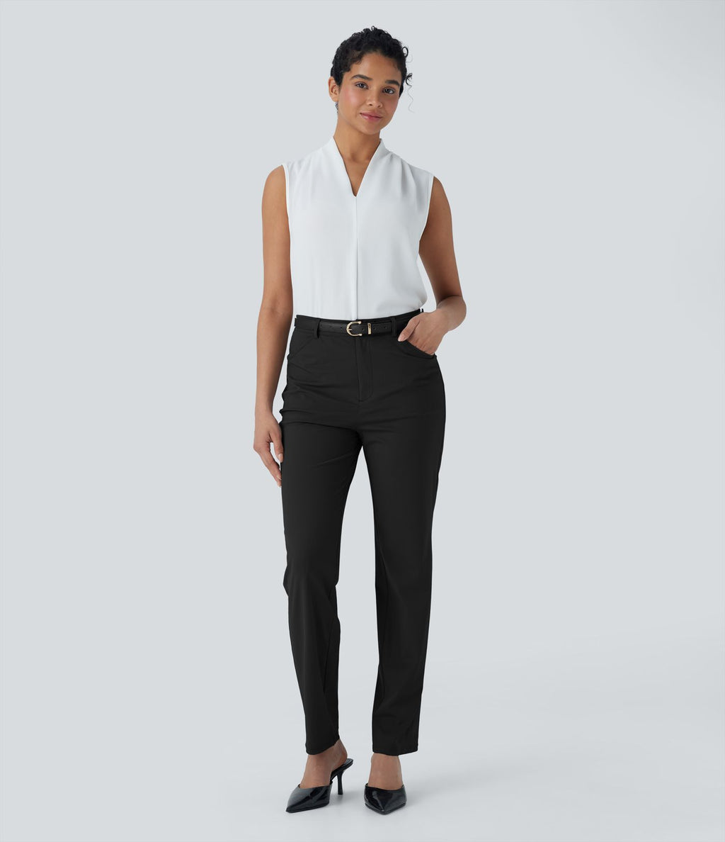 Pantalon de costume effet frais InstantCool à taille mi-haute avec poches latérales